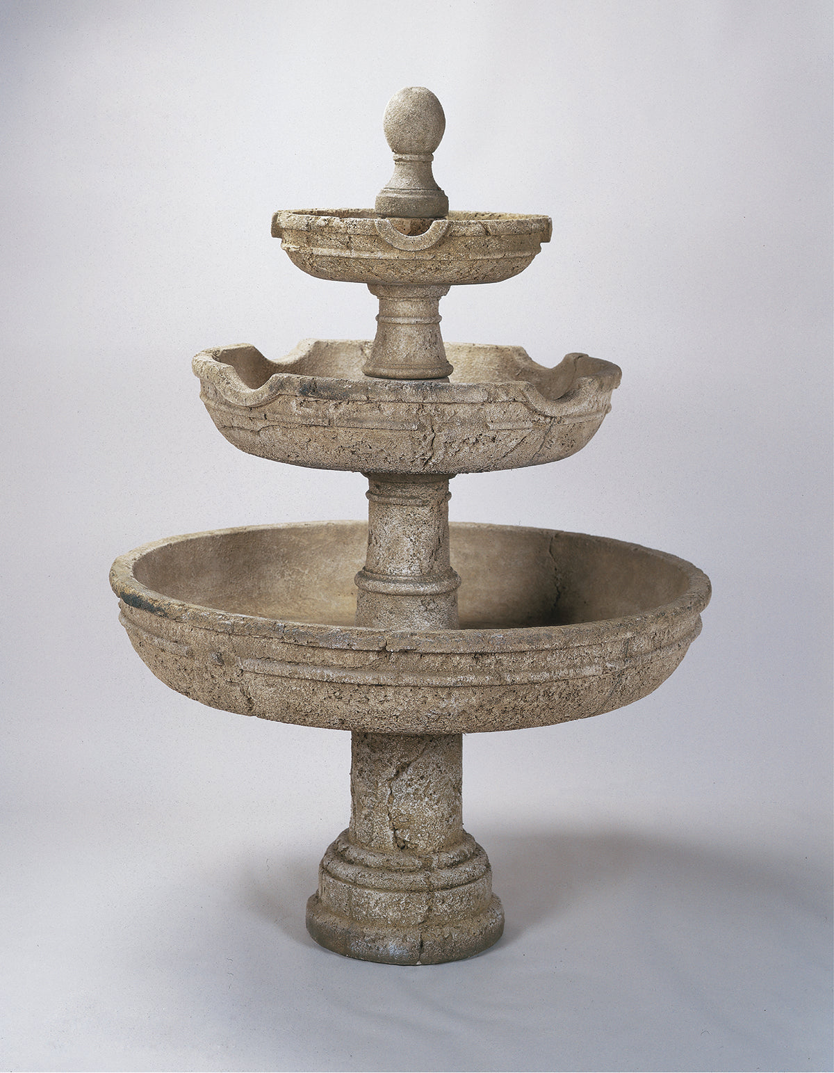 Agrigento Three Tier Outdoor Garden Water Fountain – 72"H x 48"W – Cast Stone – USA Made