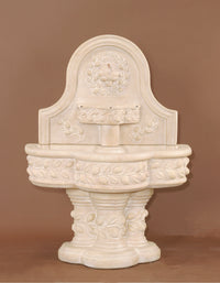 Thumbnail for Deruta Lemon Wall Cast Stone Outdoor Water Fountain with Brass Spout – Spanish Clay Finish