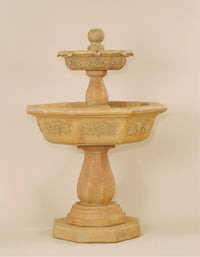 Thumbnail for Uva Two Tier Cast Stone Outdoor Water Fountain – Cotto Finish