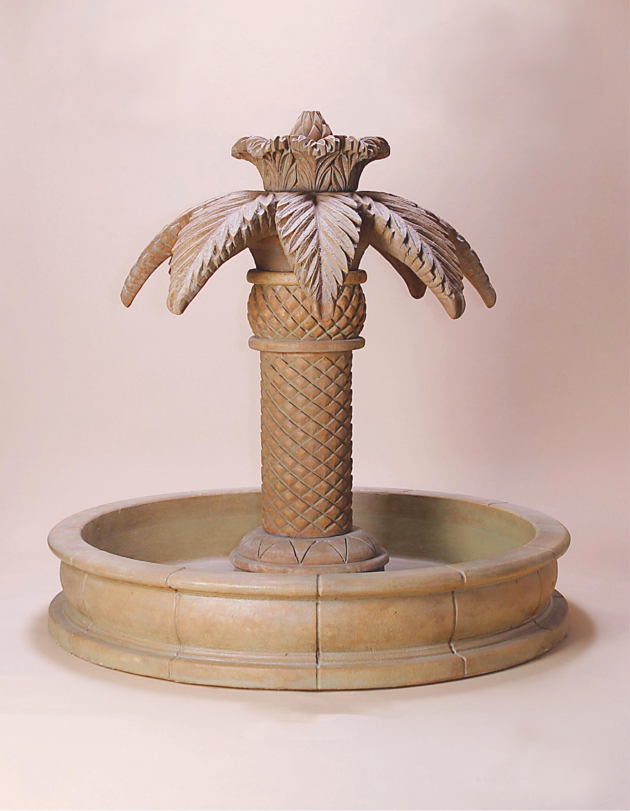 Palm Springs Cast Stone Outdoor Garden Fountain – Tropical Elegance with Soothing Waterfall Sounds