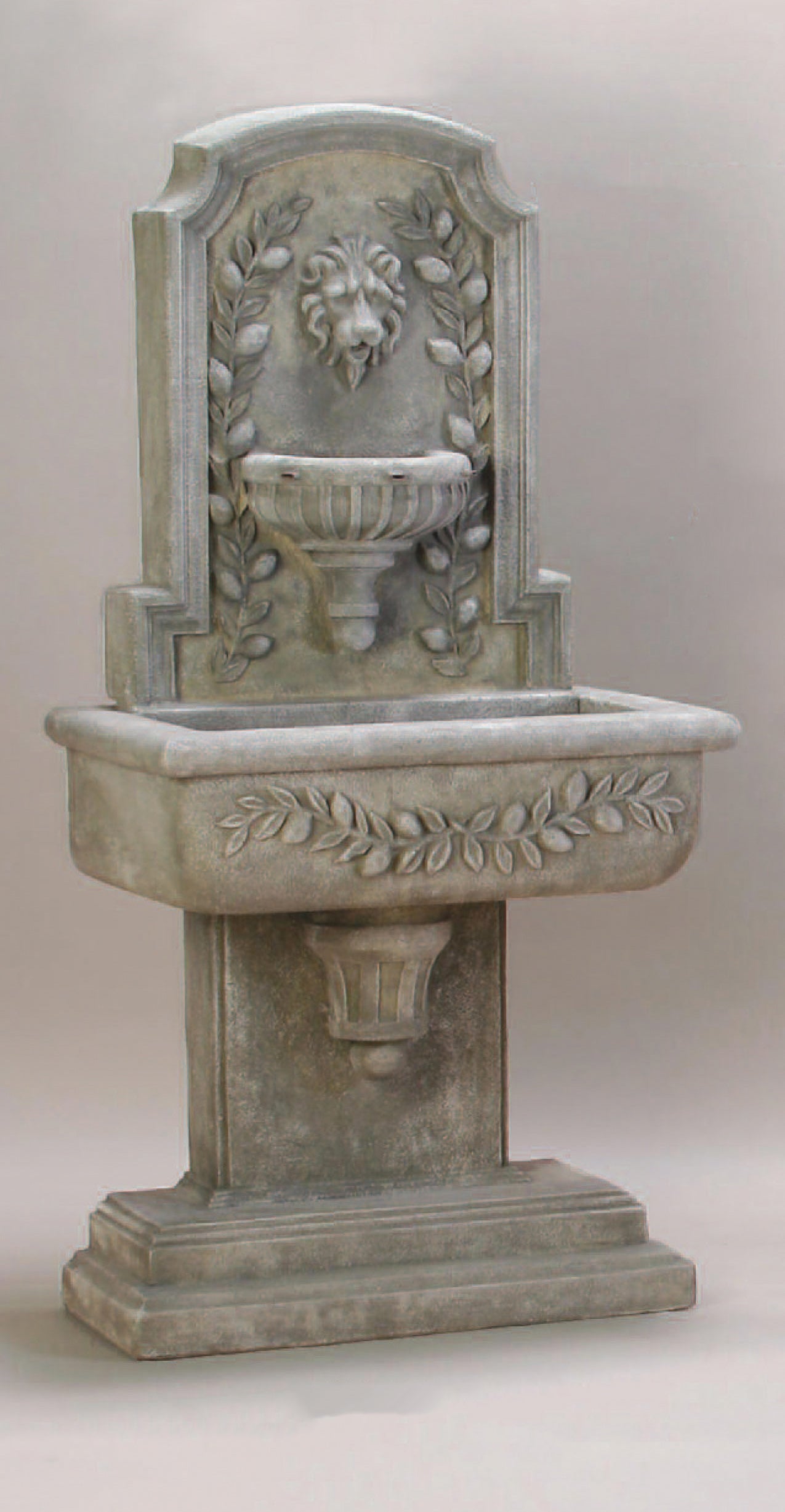 Sorrentine Wall Cast Stone Outdoor Fountain – Elegant Vertical Garden Accent