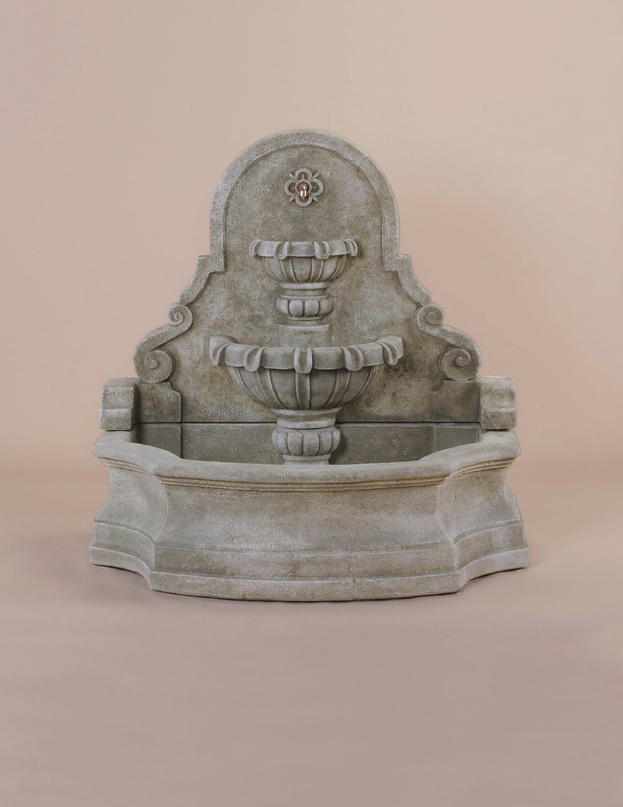 Chateau Wall Cast Stone Outdoor Fountain – French-Inspired Elegance for Garden Walls