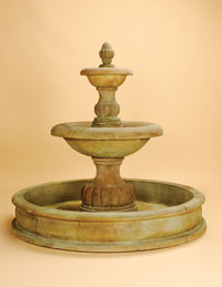 Thumbnail for Isola Two-Tier Pond Outdoor Cast Stone Garden Fountain – Refined Classic Elegance