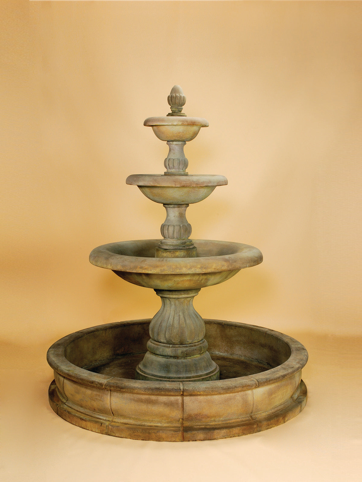 Isola Three-Tier Outdoor Cast Stone Garden Pond Fountain – Grandeur and Grace for Your Landscape