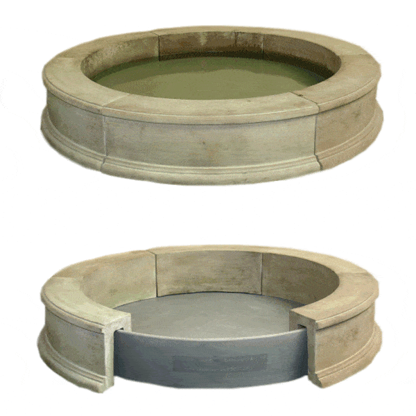 Easy Pond 104" Outdoor Cast Stone Garden Fountain Basin Fountain Tuscan 