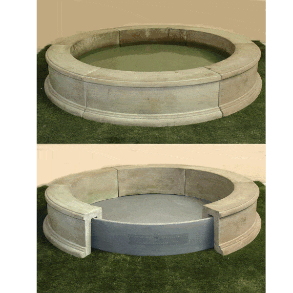 Easy Pond 104" Outdoor Cast Stone Garden Fountain Basin Fountain Tuscan 
