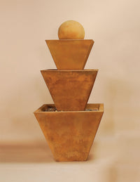 Thumbnail for Three-Tier Outdoor Cast Stone Fountain with Ball – Modern Cascading Elegance by Giannini