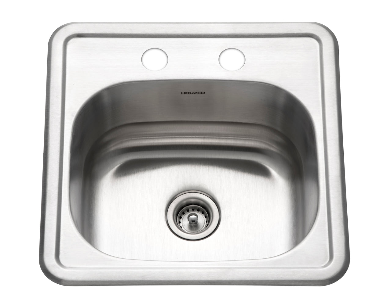 Houzer Hospitality 15 inch Stainless Steel Drop-in Topmount 2-hole Bar and Prep Sink