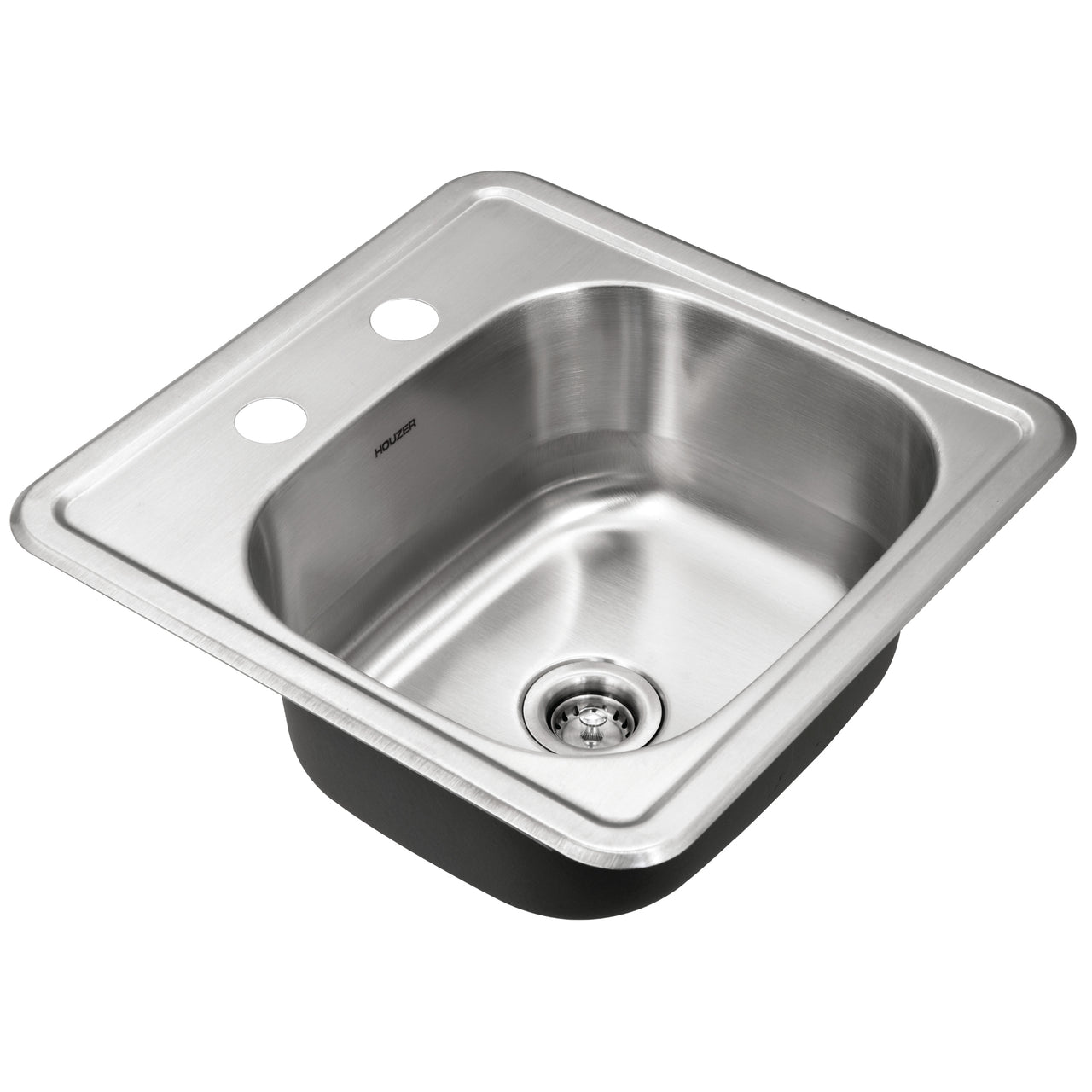 Houzer Hospitality 15 inch Stainless Steel Drop-in Topmount 2-hole Bar and Prep Sink