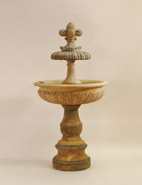 Thumbnail for Piazza Nuova Outdoor Cast Stone Garden Fountain – Timeless Elegance with Fleur de Lys Finial