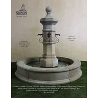 Thumbnail for Octavia Concrete Column Outdoor Fountain with Easy Pond Basin – 4-Spout Cast Stone Centerpiece