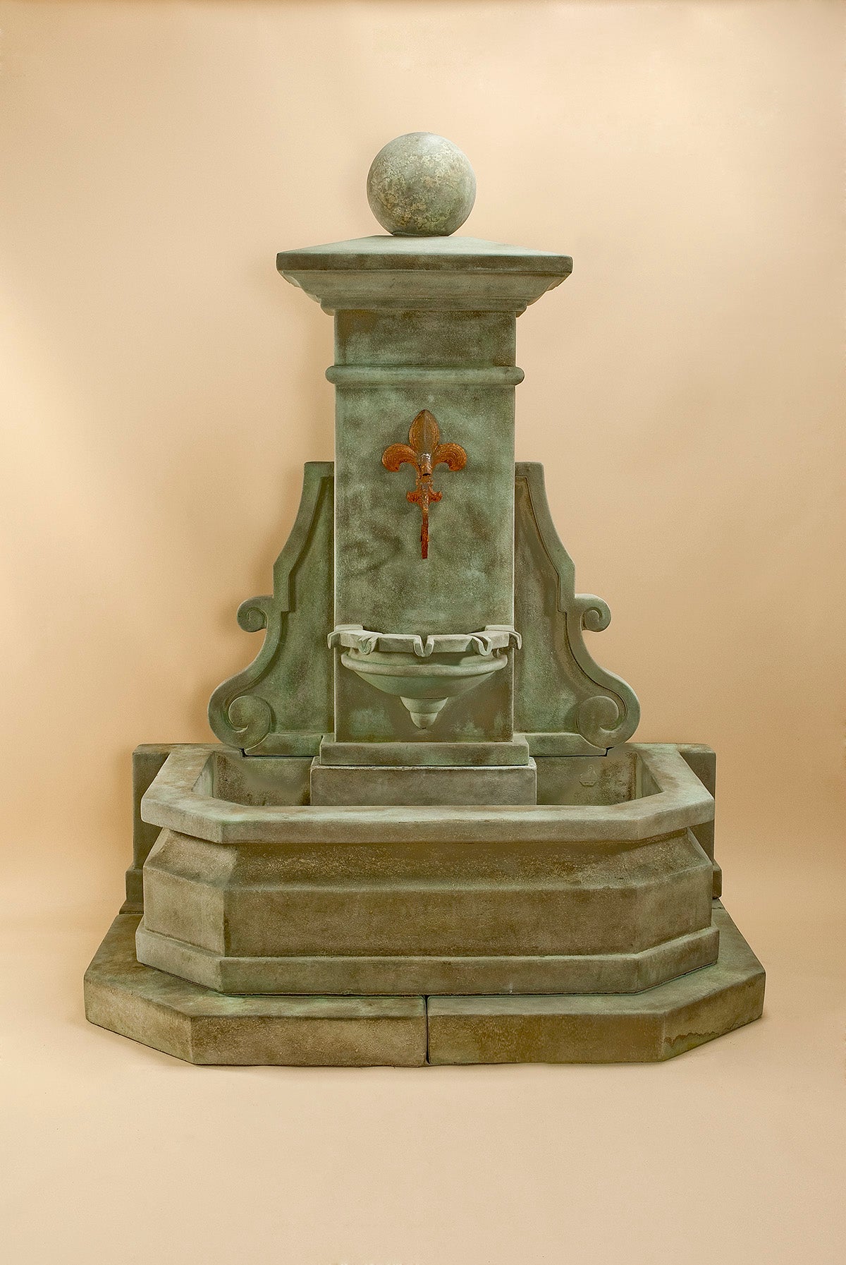Avignon Wall Outdoor Cast Stone Garden Fountain for Spout – Classic French Elegance for Garden Walls