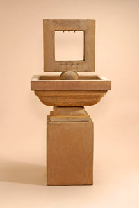 Thumbnail for Contempo Square Outdoor Cast Stone Garden Fountain – Tall Modern Elegance