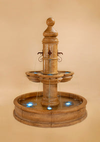 Thumbnail for Beaumont Pond Outdoor Cast Stone Garden Fountain with Four Spouts