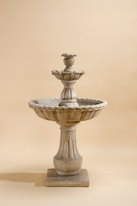 Thumbnail for Gaetana Two Tier Outdoor Cast Stone Garden Fountain – Elegant Courtyard Water Feature