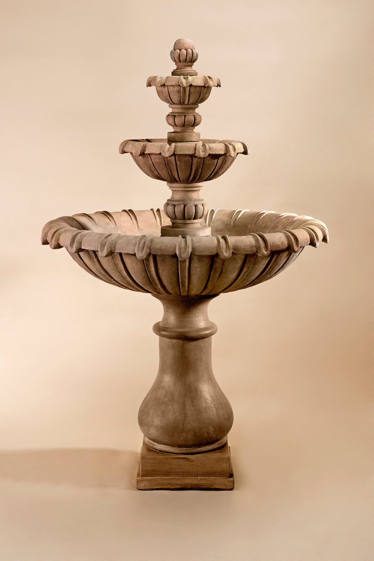 Grand Chateau Three-Tier Outdoor Cast Stone Garden Fountain – Classic Elegance with Architectural Drama