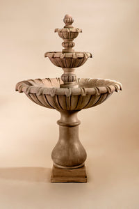 Thumbnail for Grand Chateau Three-Tier Outdoor Cast Stone Garden Fountain – Classic Elegance with Architectural Drama