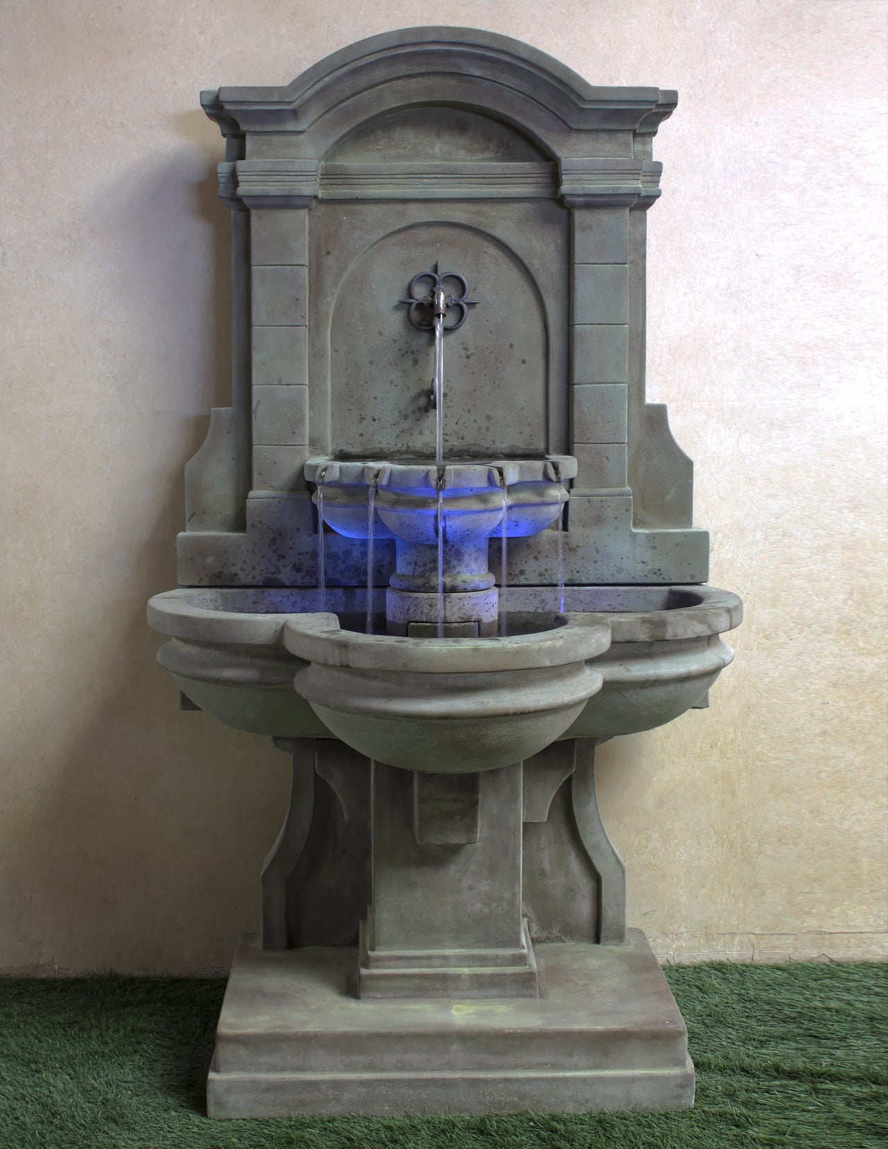 Arbois Wall Outdoor Cast Stone Garden Fountain for Spout – Classic Elegance with Sculptural Detail