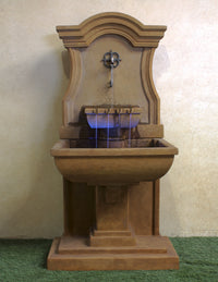 Thumbnail for Colette Wall Outdoor Cast Stone Garden Fountain with Spouts