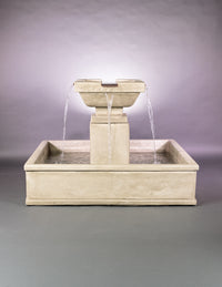 Thumbnail for Miramar Contemporary Square Courtyard Fountain with Copper Spillways
