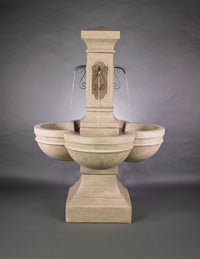 Thumbnail for Navona Courtyard Outdoor Fountain with Two-Tone Finish and Rustic Iron Spouts