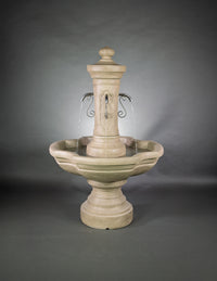 Thumbnail for Amalfi Courtyard Outdoor Fountain with Four Rustic Iron Spouts and French Limestone Finish