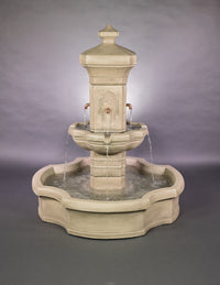 Thumbnail for Monterosso Pond Fountain with Concrete Spout and French Limestone Finish for Elegant Outdoor Tranquility