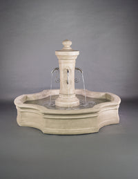 Thumbnail for Amalfi Monaco Pond Fountain with Rustic Spouts in Limestone Finish