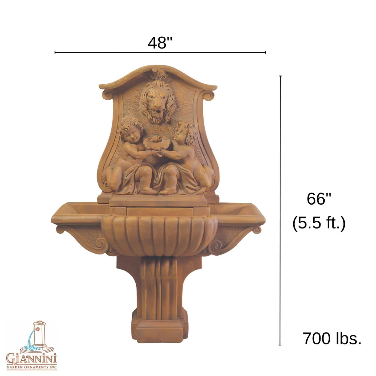 Donatello Lavabo Cast Stone Outdoor Concrete Wall Garden Fountains With Spout