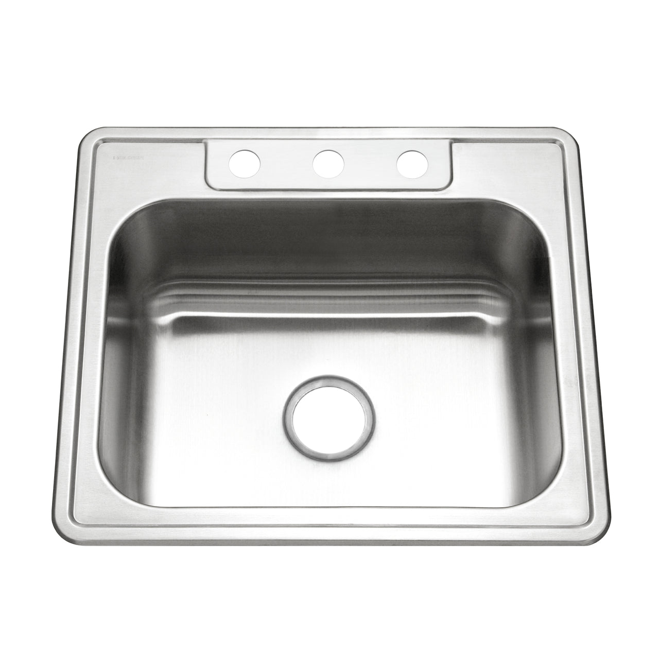 Houzer Glowtone 25 inch Stainless Steel Drop-in Topmount Single Bowl Deep Kitchen Sink with Strainer