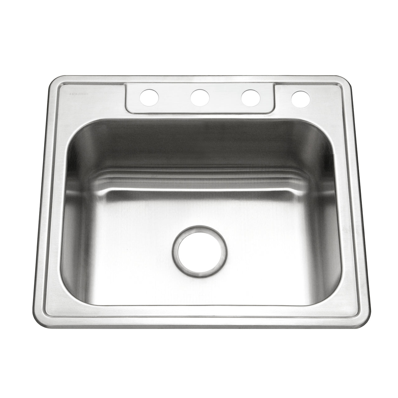 Houzer Glowtone 25 inch Stainless Steel Drop-in Topmount Single Bowl Deep Kitchen Sink with Strainer