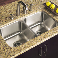 Thumbnail for Houzer Elite 31 inch Stainless Steel Undermount 50/50 Double Bowl Kitchen Sink, Nested 20-Pack