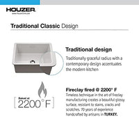 Thumbnail for Houzer Platus White Fireclay Undermount Single Bowl Kitchen Sink