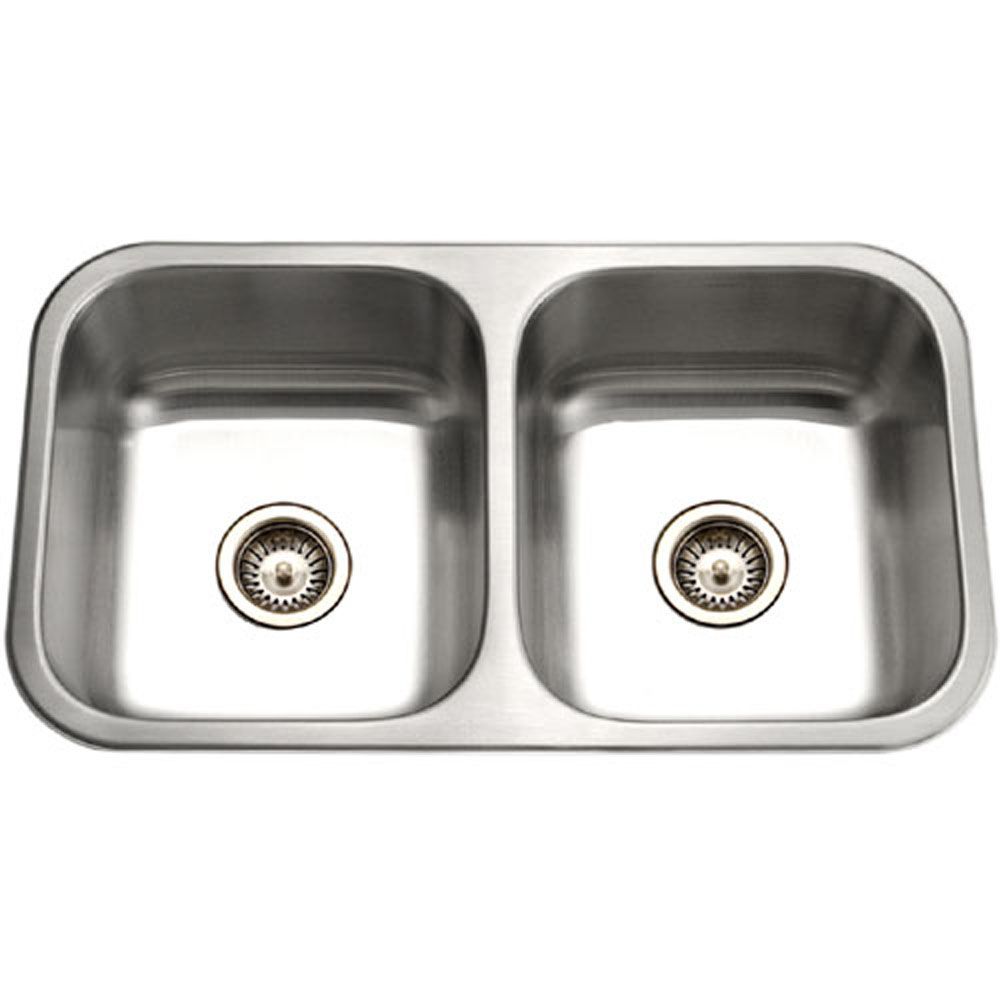 Houzer Elite 31 inch Stainless Steel Undermount 50/50 Double Bowl Kitchen Sink, Nested 20-Pack