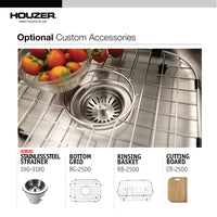 Thumbnail for Houzer Elite 24 inch Stainless Steel Undermount Single Bowl Kitchen Sink, Nested 20-Pack