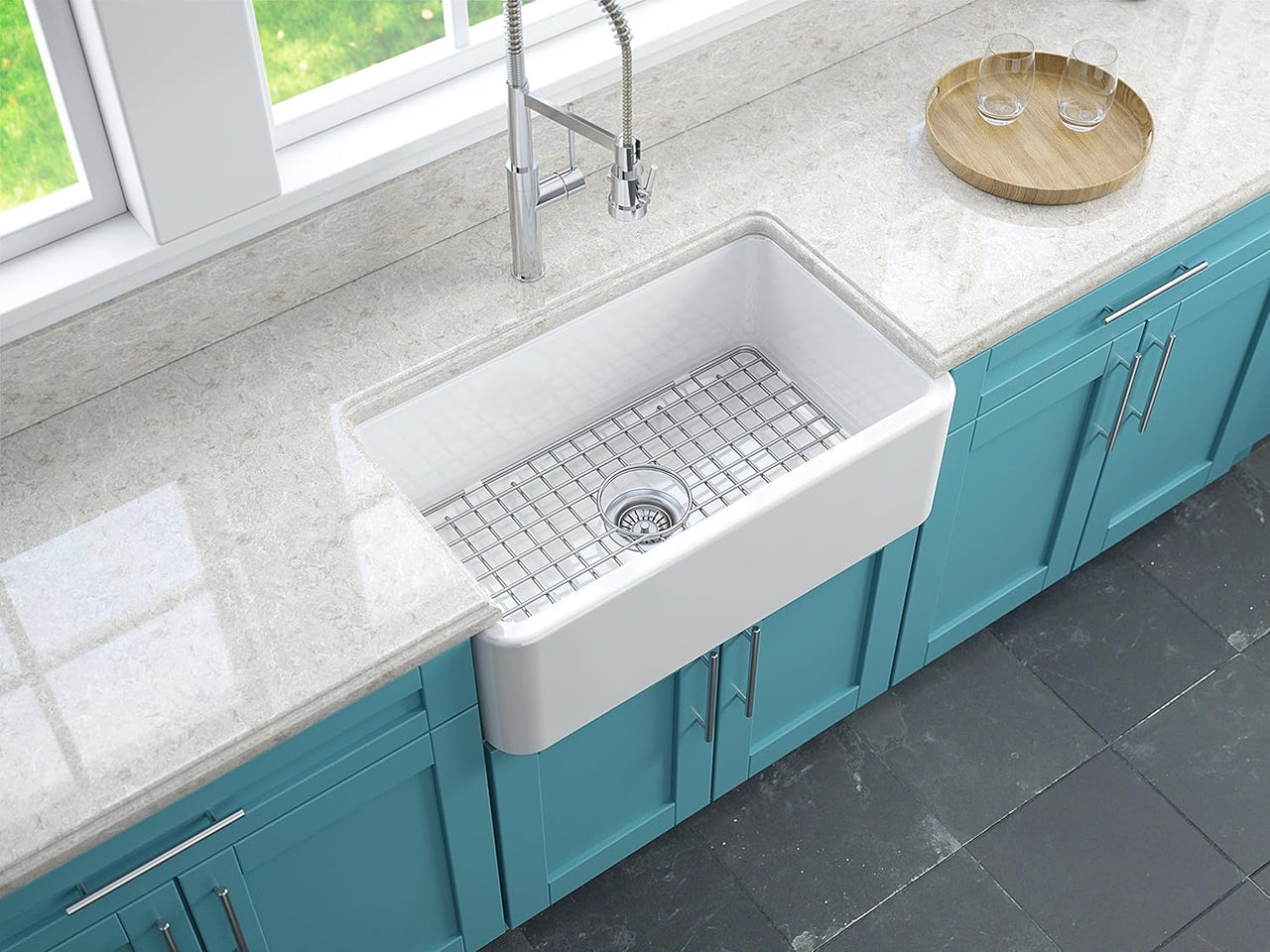 LaToscana 24 1/2" Stainless Steel Grid For Kitchen Sink in White
