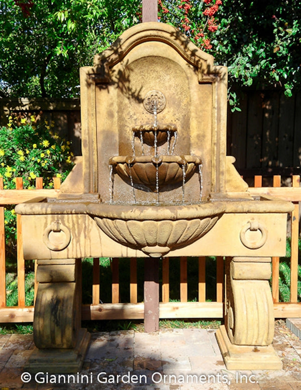 Anduze Outdoor Garden Wall Fountain Tall – Elegant Three-Tier Cast Stone