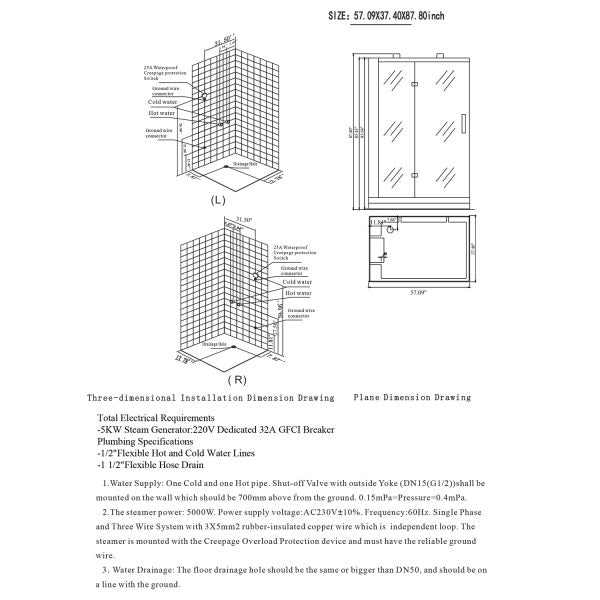 Platinum Anzio Steam Shower-Left