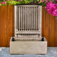 Thumbnail for Brentwood Channel Wall Fountain – Short Outdoor Cast Stone Water Feature