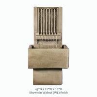 Thumbnail for Brentwood Channel Wall Fountain – Modern Outdoor Water Feature in Cast Stone