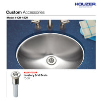 Thumbnail for Houzer Opus 18 inch Stainless Steel Undermount Oval Bowl Bathroom Sink without Overflow