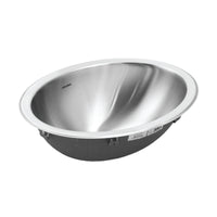 Thumbnail for Houzer Opus 18 inch Stainless Steel Undermount Oval Bowl Bathroom Sink with Overflow Drain Assembly