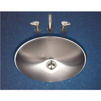 Thumbnail for Houzer Opus 18 inch Stainless Steel Undermount Oval Bowl Bathroom Sink with Overflow Drain Assembly