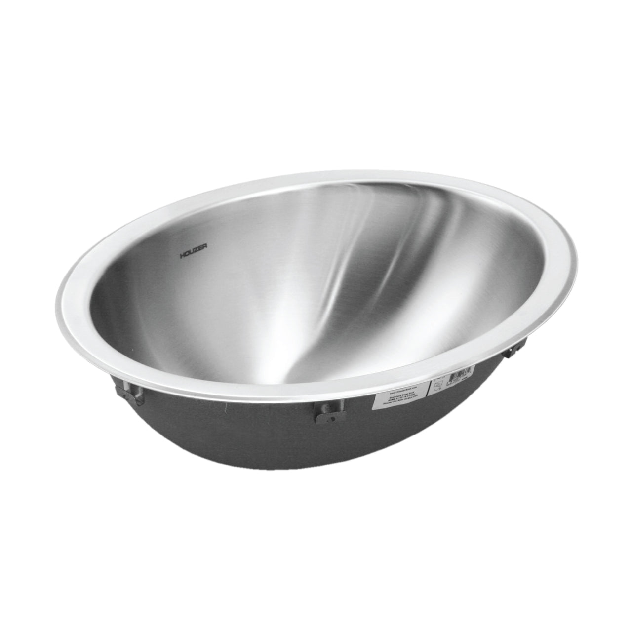 Houzer Opus 18 inch Stainless Steel Drop-in Oval Bathroom Sink without Overflow