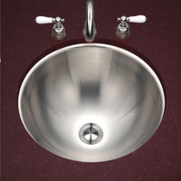 Thumbnail for Houzer Opus 16 inch Stainless Steel Undermount Round Bathroom Sink without Overflow