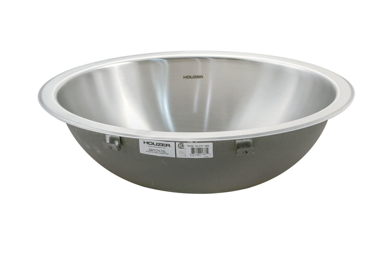 Houzer Opus 16 inch Stainless Steel Drop-in Round Bowl Bathroom Sink without Overflow
