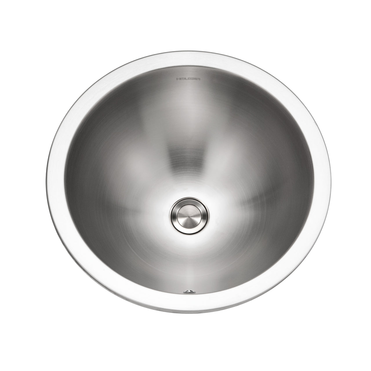 Houzer Opus 16 inch Stainless Steel Drop-in Round Bowl Bathroom Sink with Overflow Drain Assembly