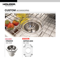 Thumbnail for Houzer Club 13 inch Stainless Steel Undermount Small Bar and Prep Sink