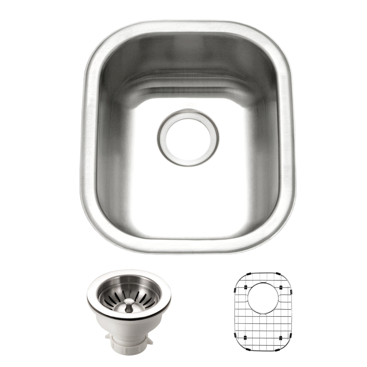 Houzer Club 14 inch Stainless Steel Undermount Medium Bar and Prep Sink