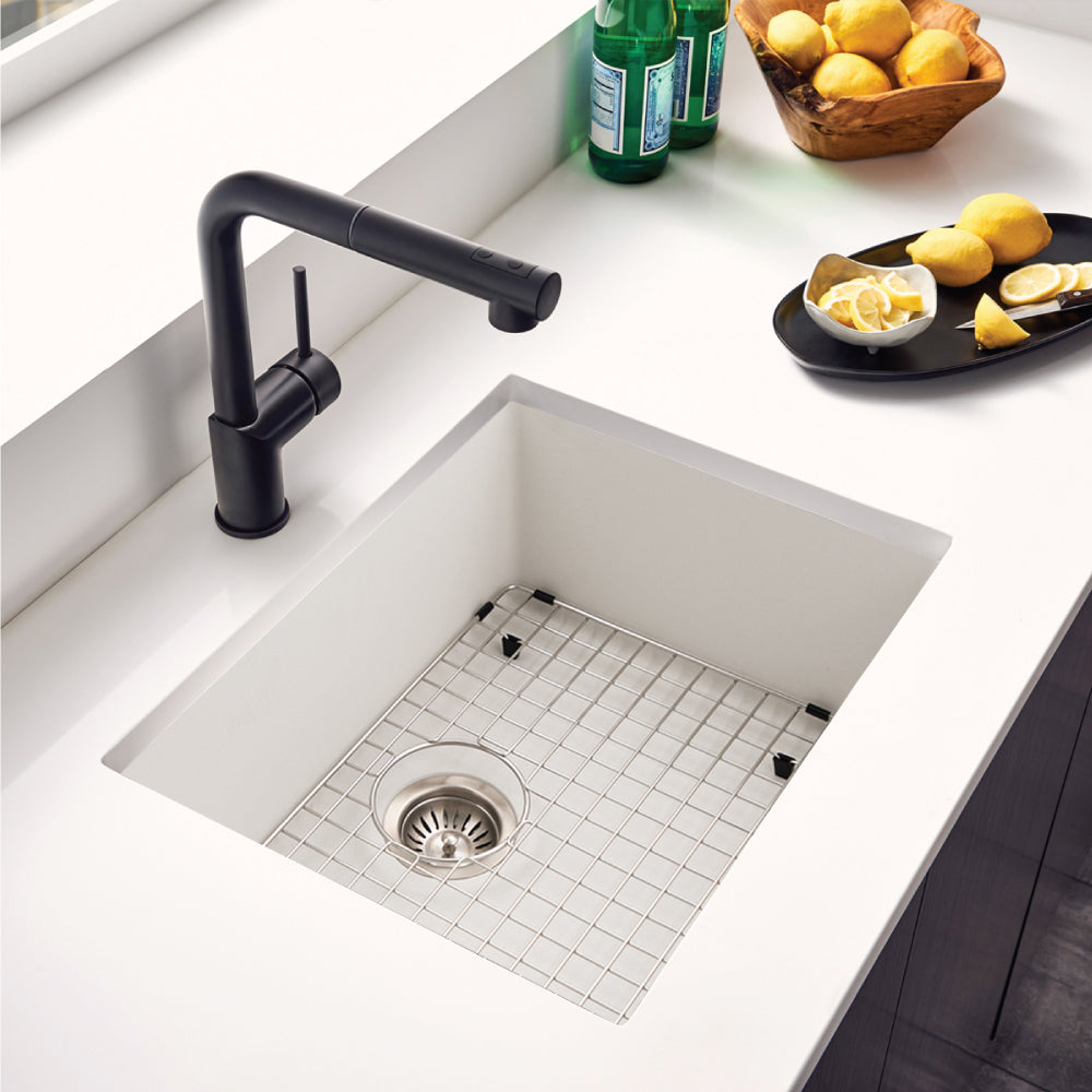 Houzer Quartztone 24 inch Granite Composite Undermount Single Bowl Kitchen Sink